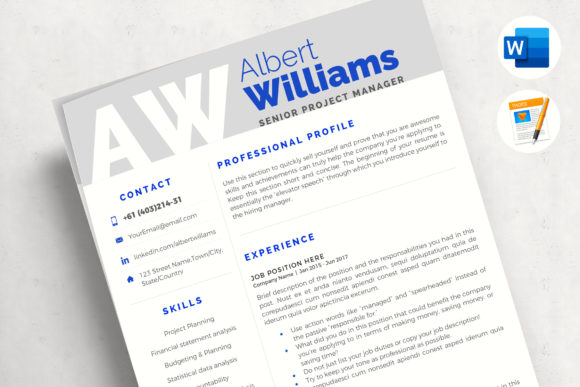 Download 3 Page Resume Template - Project Manager Modern CV - Resume template Collection