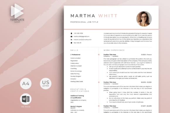 Download Resume Template with Photo for MS Word - Resume template Collection