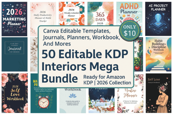 Download 50 Editable KDP Interiors Mega Bundle - Editable Collection