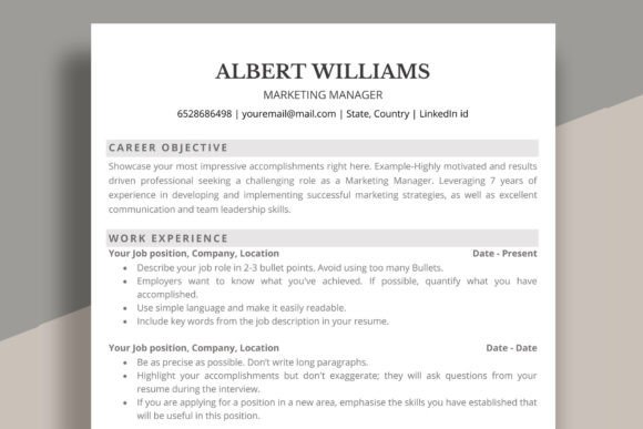 Download ATS Resume Template for Word | ATS CV - Resume template Collection